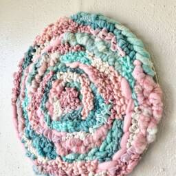 Gilded Cotton Candy 16-Inch Round Woven Wall Hanging - thumbnail 3
