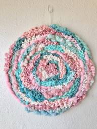 Gilded Cotton Candy 16-Inch Round Woven Wall Hanging