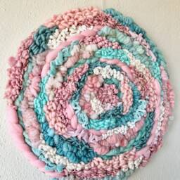 Gilded Cotton Candy 16-Inch Round Woven Wall Hanging - thumbnail 2