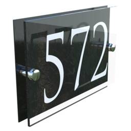 White & Black Contemporary Property Hotel Bed Breakfast Room Number Door Sign Wall House Plaque - Presa5-28W-B-C - thumbnail 3