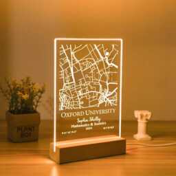 Personalised Campus Map Night Light, Custom College Led Lamp, For Graduate, Graduation Gift Her, Class Of 2025 - thumbnail 2