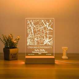Personalised Campus Map Night Light, Custom College Led Lamp, For Graduate, Graduation Gift Her, Class Of 2025 - thumbnail 3