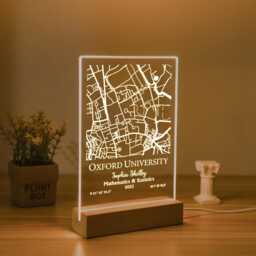 Personalised Campus Map Night Light, Custom College Led Lamp, For Graduate, Graduation Gift Her, Class Of 2025 - thumbnail 1
