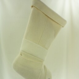 Christmas Stocking Boiled Wool Ivory Off White Almond Cream Jones New York Snaps Ooak Recycled Upcycled Repurposed 976 - thumbnail 2