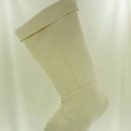 Christmas Stocking Boiled Wool Ivory Off White Almond Cream Jones New York Snaps Ooak Recycled Upcycled Repurposed 976 - thumbnail 3