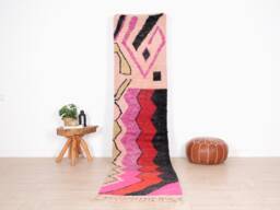 Moroccan Runner Rug 2x10 Ft, Vintage Berber Runner, Handwoven Wool Rug, Tribal Bohemian Hallway 76x323 cm - thumbnail 1