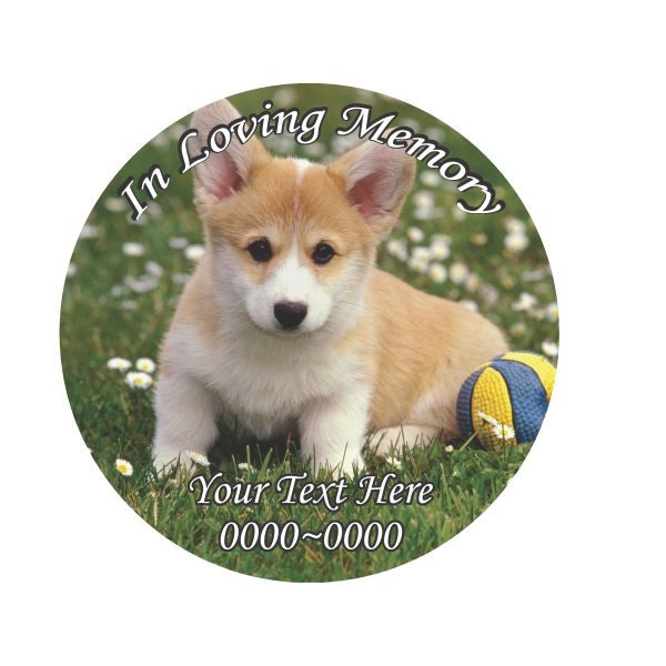 Puppy Dog in Loving Memory Full Color Circles 013 Custom Vinyl Wall Decal Or Car Sticker - Ilmfullcolorcircles013Et