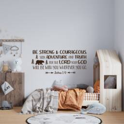 Be Strong & Courageous Wall Decal - Joshua 19 Nursery Decor Lw77 - thumbnail 3