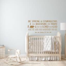 Be Strong & Courageous Wall Decal - Joshua 19 Nursery Decor Lw77 - thumbnail 4