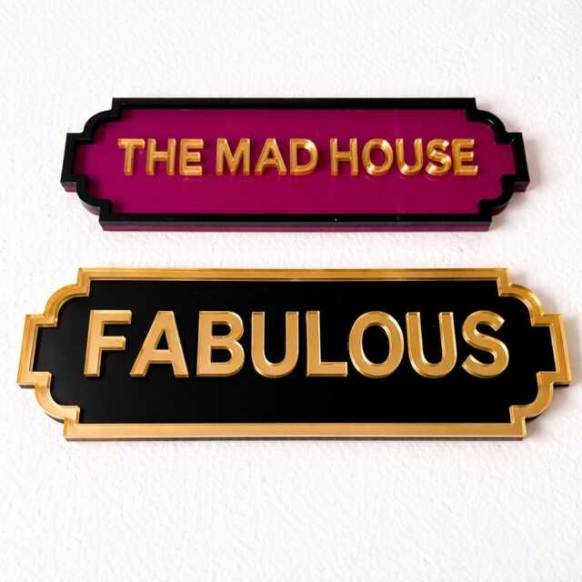Personalised Acrylic Name Sign - Custom Laser-Cut Plaque With Metallic Gold Text Nursery Wall Art, Kids Bedroom Door, Gift - image 1