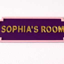 Personalised Acrylic Name Sign - Custom Laser-Cut Plaque With Metallic Gold Text Nursery Wall Art, Kids Bedroom Door, Gift - thumbnail 2