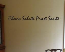 Kitchen Wall Decor, Cheers Decal, in English, Italian, German, & French - thumbnail 1