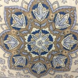 Blue Medallion Pillow Cover - Farmhouse Decor, Designer Fabric - thumbnail 3