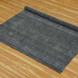 Black & White Geometric Area Rug - Modern Woven For Living Room, Bedroom, Entryway - thumbnail 2