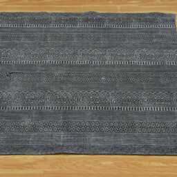 Black & White Geometric Area Rug - Modern Woven For Living Room, Bedroom, Entryway - thumbnail 3