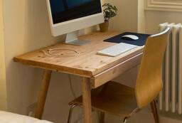 Office Gaming Wooden Desk Industrial Rustic, Turned Legs Choice Of Colours, Sizes & Leg Options. Fast Dispatch - thumbnail 1