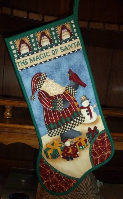 Christmas Stocking The Magic Of Santa Quilted - image 1