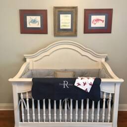 Personalized Baby Quilt Embroidered Name Keepsake Cotton Shower Gift Neutral Monogram Newborn Blanket Heirloom Nursery Decor - thumbnail 2