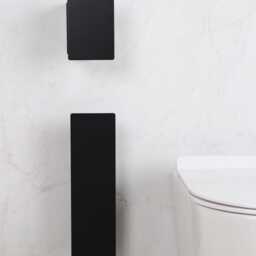 Modern Black Toilet Brush, Simple Wc Steel Bathroom Accessories, Minimalist Brush Holder Aesthetic Toleit And - thumbnail 3