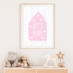 Let's Play Print, Girls Bedroom Decor, Nursery Prints, Wall Art, Pastel Colours, Toddler Bedroom, Rainbow - thumbnail 2