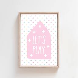Let's Play Print, Girls Bedroom Decor, Nursery Prints, Wall Art, Pastel Colours, Toddler Bedroom, Rainbow - thumbnail 1