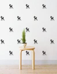Mini Deers - Set Of 42 Wall Sticker Decal - Pattern, Art, Girls Room, Boys Nursery Decal, Decals, Kids Room Patterns - thumbnail 2