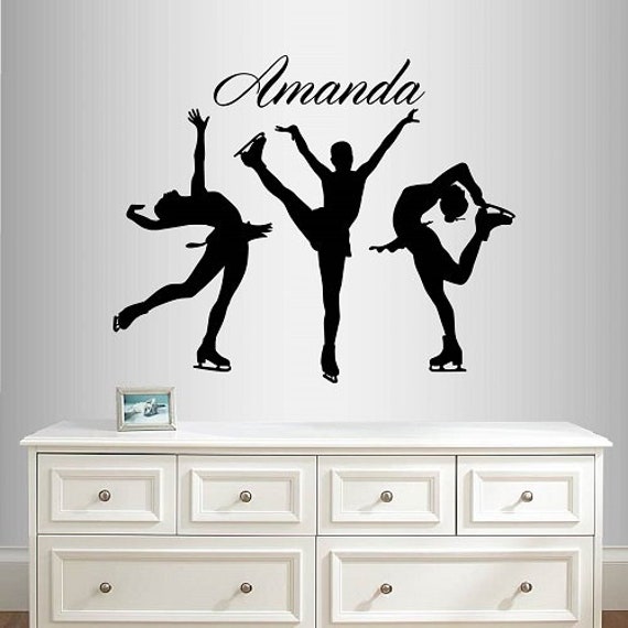 In-Style Decals Wall Vinyl Decal Home Decor Art Sticker Figure Skating Custom Name Girl Woman Ice Sports Removable Mural Design 2051 - image 1