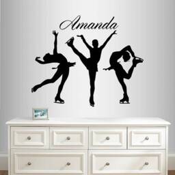In-Style Decals Wall Vinyl Decal Home Decor Art Sticker Figure Skating Custom Name Girl Woman Ice Sports Removable Mural Design 2051 - thumbnail 1
