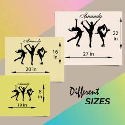 In-Style Decals Wall Vinyl Decal Home Decor Art Sticker Figure Skating Custom Name Girl Woman Ice Sports Removable Mural Design 2051 - thumbnail 2
