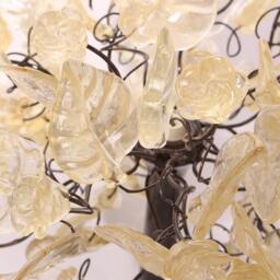 Petite Clear & Gold Flowers Leaves Bedside Desk Lamp - thumbnail 3