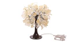 Petite Clear & Gold Flowers Leaves Bedside Desk Lamp
