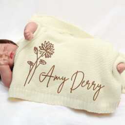 Personalized Baby Blanket - Soft Cotton Knit Custom Name Shower Gift Newborn Keepsake For - thumbnail 2