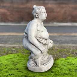 Concrete Sumo Wrestler Statue Outdoor Stone Fighter Sculpture Cement Garden Decor Handmade Man Ornament Stone Figure Yard Art - thumbnail 4