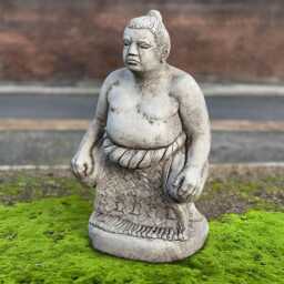 Concrete Sumo Wrestler Statue Outdoor Stone Fighter Sculpture Cement Garden Decor Handmade Man Ornament Stone Figure Yard Art - thumbnail 3