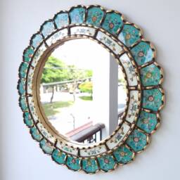 "Peruvian Mirrors ""Harmonious Turquoise 50cm" - thumbnail 3