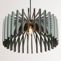 Misty Blue Wood Pendant Light Modern Nordic Style Ceiling Lamp - thumbnail 2