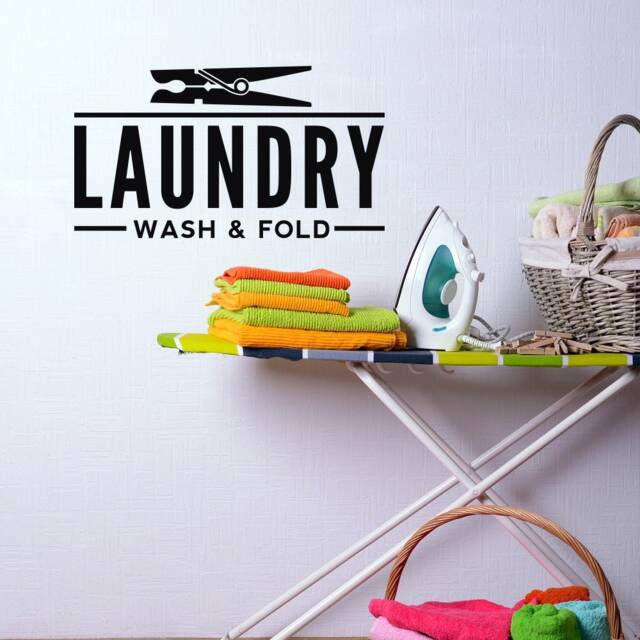 Laundry Room Vinyl Wall Decal Wash & Fold Decor #269 - image 1