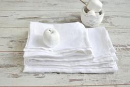 White Linen Towel Set, Thick Rustic Bath & Hand Towels - thumbnail 1