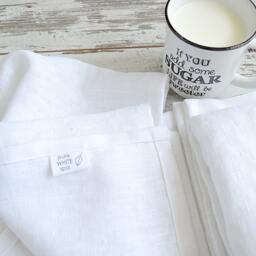 White Linen Towel Set, Thick Rustic Bath & Hand Towels - thumbnail 2