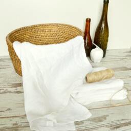 White Linen Towel Set, Thick Rustic Bath & Hand Towels - thumbnail 3