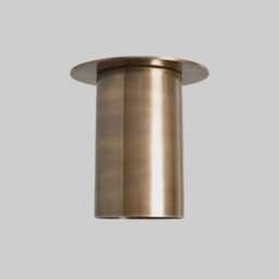 Minimalist Brass Flush Mount Ceiling Light, Modern Cylinder, Mid Century Semi Fixture, Hallway Entryway Lighting, Solid Lamp - thumbnail 3