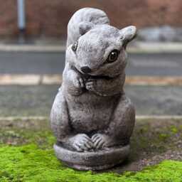Concrete Squirrel With Nut Statue Sitting Decoration Cement Animal Figurine Handmade Art Garden Ornament Gift - thumbnail 3