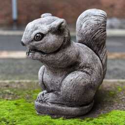 Concrete Squirrel With Nut Statue Sitting Decoration Cement Animal Figurine Handmade Art Garden Ornament Gift - thumbnail 2