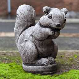 Concrete Squirrel With Nut Statue Sitting Decoration Cement Animal Figurine Handmade Art Garden Ornament Gift - thumbnail 1