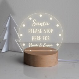 Personalised Christmas Night Light For Kids - Decorations Xmas Gifts Children 7 Colour Variations - thumbnail 1