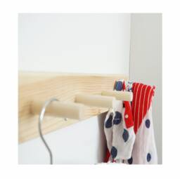 Spruce Wood 5-Peg Rack Straight Hooks, Kids Nursery Decor, Coat Hanger - thumbnail 1