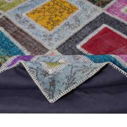 Multicolor Handmade Turkish Patchwork Rug - thumbnail 3