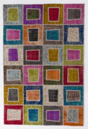 Multicolor Handmade Turkish Patchwork Rug - thumbnail 1
