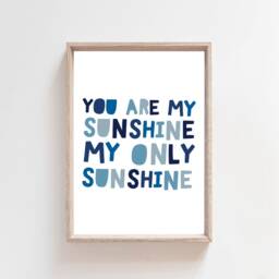 2 You Are My Sunshine Only Prints, Boys Nursery Wall Art, Bedroom Decor, Playroom Decor - thumbnail 3