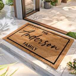 Floral Family Design - Personalized Flower Wreath Name Doormat Custom Welcome Mat With Gifts - thumbnail 2